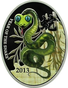 Niue 2013 1$ 28,28g Silver Coin Year of the Snake Chinese Snake - Picture 1 of 2