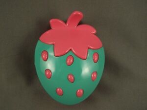 Pink Teal strawberry plastic 3" long barrette hair clip claw clamp kawaii