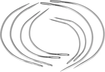 8 Stück Gebogene Nadeln Set Rund  Sattlernadel Stahl Polsternadel Nähnadeln - Bild 1 von 4
