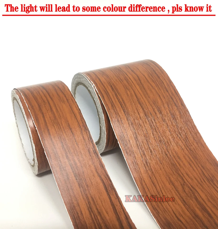 10cm Wide 3D Wood Textured Strips Vinyl Wrap Sticker Car Decal Flexible #9723 KW - Image 1 of 4