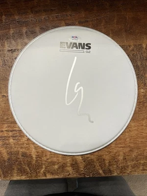 "Cabezal de batería Evans 10"" firmado por Lars Ulrich PSA ADN autografiado Metallica" Foto 1 de 4
