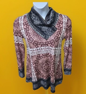 Туника Azalea от Firmiana воротник-шаль длинный slv контрастная отделка искусство носить размер S - Изображение 1 из 4