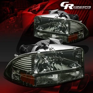 Pair Smoked Housing Amber Corner Headlights Lh+Rh For 97-04 Dodge Durango Dakota - Picture 1 of 5