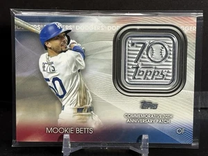 Mookie Betts 2021 Topps Series 2 70th Anniversary Logo Patch Relic Card Dodgers - Picture 1 of 2