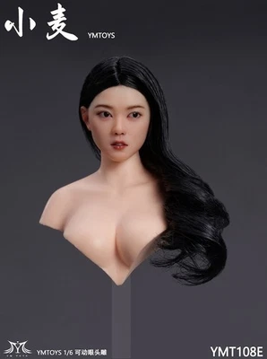 YMTOYS YMT108E 1/6 Ojos Movibles Cabello Rizado Belleza Niña Cabeza Esculpida Figura 12"" Foto 1 de 4