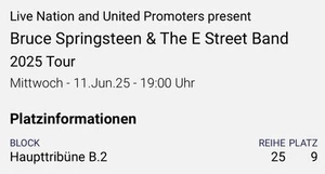 2 Sitzplatzkarten für Bruce Springsteen im Olympiastadion Berlin - Bild 1 von 2