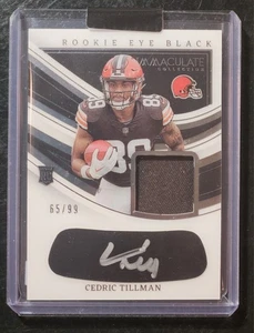 2023 Panini Immaculate Rookie Eye Black Auto Patch Cedric Tillman 65/99 SP - Bild 1 von 4