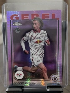 2024-25 Topps Chrome UEFA #40 Viggo Gebel Rookie Card Purple 254/299 - Picture 1 of 2