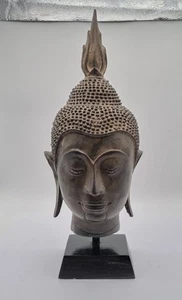 Vintage Thai Bronze Buddha Kopf guter Zustand - Bild 1 von 11