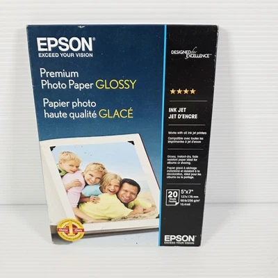 20 Sheets - EPSON Premium Photo Paper - GLOSSY - 5x7 Inches - Brand New  - Image 1 of 4