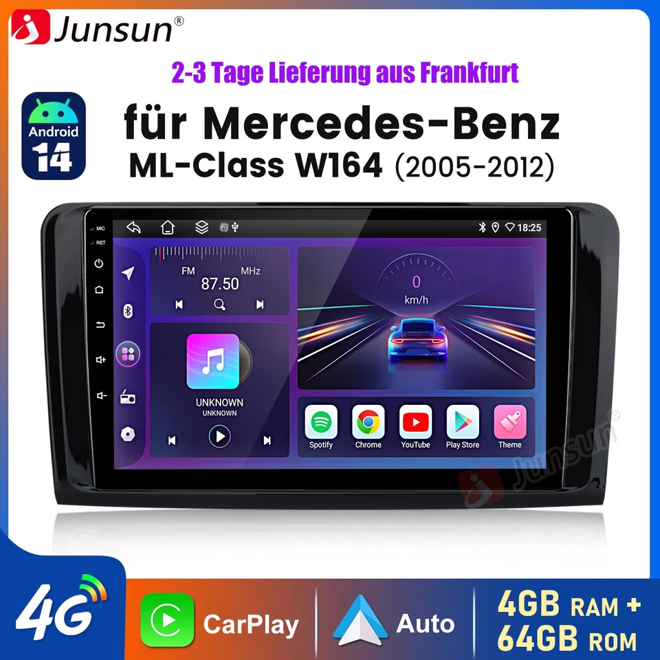 For Mercedes Benz ML/GL Class W164 X164 Carplay Android 14 Car Stereo GPS Sat Nav - Image 1 of 4