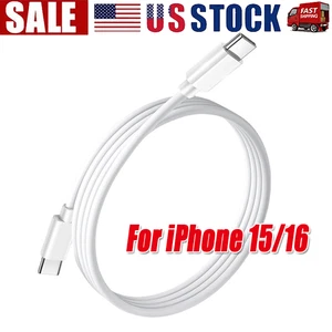 Wholesale USB-C to USB-C Cable Fast Charge Cord For iPhone16/15/Plus/ProMax/iPad - Picture 1 of 11
