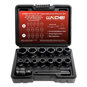 Juego Abzieher Sacar Pernos Tuercas Dañados 29 Teile Dados Impacto CR-MO Kit PRO - Bild 1 von 9