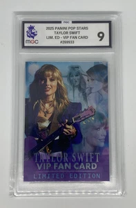 Taylor Swift Panini Pop Stars 2025 MGC Graded 9 VIP Fan Card Limited Edition - Picture 1 of 2