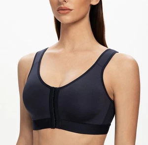 MELENECA Front Closure Wirefree Post Surgery Bra Sz-38C Navy Posture Comfort NEW - Picture 1 of 9