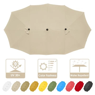 APLUSCHOICE 14 Ft Double Sided Umbrella Replacement Canopy Table Top Outdoor Beach Pool