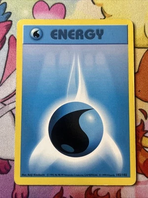 Water Energy 102/102 - 1999 Pokemon Base Set Shadowless - HP Crease - Image 1 of 2
