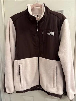 Chaqueta polar con cremallera completa Denali Polartec marrón/rosa grande The North Face para mujer Foto 1 de 4