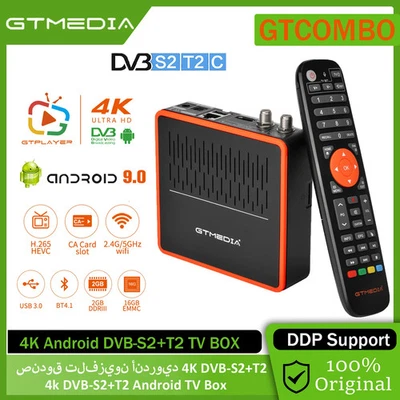 Satellite Receiver 4k UHD Android 9.0 TV BOX DVB-S2/T2/Cable/ISDB-T,2.4G/5G WIFI - Image 1 of 4