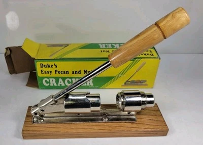 Vintage Duke's Easy Pecan & Nut Cracker (original box) Steel & Wood, Made in USA - Image 1 of 2