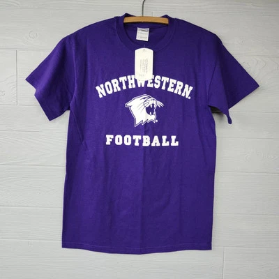 Gildan Northwestern University Wildcats Football Purple Tshirt Size S NWT - Image 1 of 4