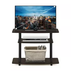 32 inch TV Stand with Open Storage Display Rack Light Duty Dark Brown Media Unit - Picture 1 of 7
