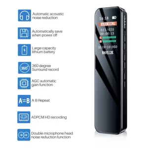 Digital Voice Recorder 64GB Dictaphone Audio Sound Recorder Small Spy Lecture - Picture 1 of 27