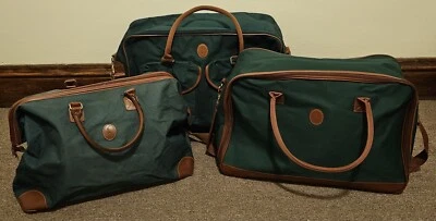 Vintage Polo Ralph Lauren Hunter Green Canvas 3 Piece Luggage Set - Image 1 of 4