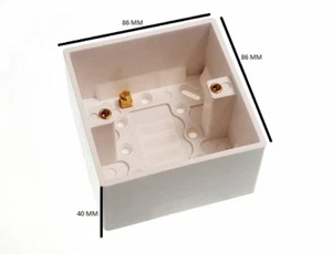 Caja De Superficie Moulded Pattress Montaje Simple 1 Gang 47Mm Paquete De 10 - Imagen 1 de 1