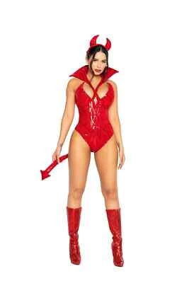 ~ Nuevo con etiquetas ~ Roma ~ 4 piezas Sexy Disfraz de Diva Lentejuelas Inframundo DIABLO ROJO ~ S Foto 1 de 4