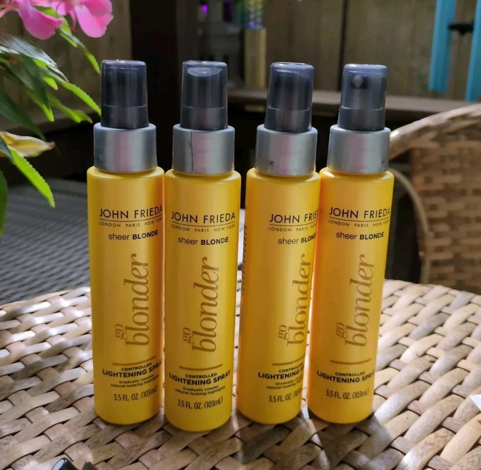 4 件原装 John Frieda Sheer Blonde Go Blonder 控制美白喷雾 3.5 盎司 — 第 1/1 张图片