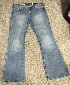 EXPRESS X2 SLIM W10 FLARE Low Rise Women's Denim Jeans Sz: 8 Great Vintage Wash! - Picture 1 of 3