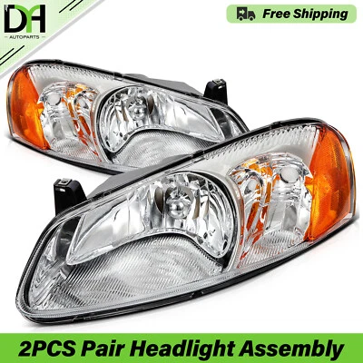 PAIR/2PCS Headlights For Dodge Stratus 2001-2006 & Chrysler Sebring 2001-2003 - Image 1 of 4