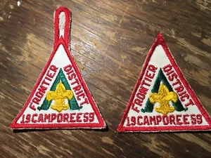 Set 50er Jahre FRONTIER DISTRICT CAMPOREE Vintage BSA PFADFINDER Pfadfinder Aufnäher - Bild 1 von 3