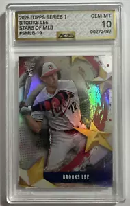 2025 Topps Series 1 - Stars of Mlb Brooks Lee #SMLB-19 (RC) AGS 10 GEM MINT - Picture 1 of 2