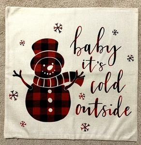 Funda Almohada Funda Falsa 20" x 20" Bronceada MUÑECO DE NIEVE Nueva, Sin Etiqueta - Imagen 1 de 5