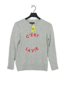 Banana Republic Women's Jumper S Grey Graphic Wool with Nylon Crew Neck Pullover - Picture 1 of 6