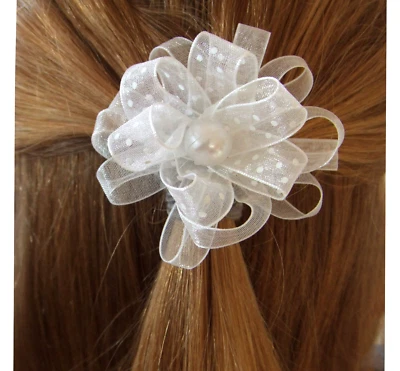 Haarschmuck Blüte Haarklammer zur Kommunion in weiß - Bild 1 von 2