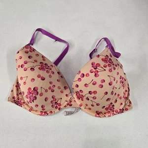 Victoria's Secret Women Bra 34DD Beige Lightly Lined Cherry T Shirt Underwired - Picture 1 of 10