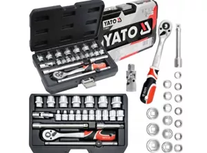 Juego de enchufes de 3/8" trinquete 22 piezas Yato Professional AS-DRIVE en práctico estuche YT-38561 - Imagen 1 de 8