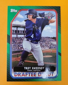 TREY SWEENEY 2022 TOPPS PRO DEBUT GREEN 58/99 DRAFTEE DEBUT SP CARD YANKEES DD-9
