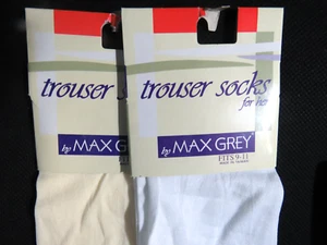 Leggs  Trouser Socks  by MAX GREY _ 2 Pair  (1) White (1) Ivory  1990s - Picture 1 of 4