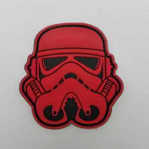 3D PVC STAR WARS STORMTROOPER TACTICAL RUBBER HOOK PATCH BADGE RED DARK - Picture 1 of 3