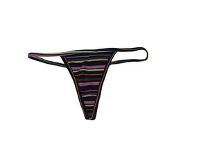 Victoria's Secret Pink Cotton V-String Panty/Underwear Color Stripe Print NWT - Picture 1 of 3