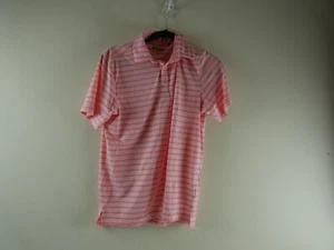 Columbia Damen S/P lachsrosa & weiß gestreiftes Kurzarm Golfshirt NEU - Bild 1 von 5