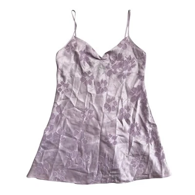 Vintage Floral Lace Chemise Slip Lavender M Coquette Fairy Angelic Whimsical Y2K - Image 1 of 4