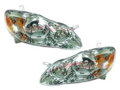 适用于 2005 - 2008 年丰田卡罗拉 CE LE 车头灯司机和乘客侧 LH+RH — 第 1/3 张图片
