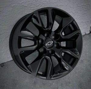 GLOSS BLACK RST CHEVY SILVERADO 1500/TAHOE WHEELS SET 20x9" 1999-2025 - Picture 1 of 6
