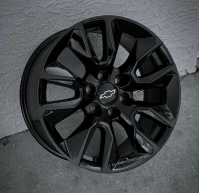 GLOSS BLACK RST CHEVY SILVERADO 1500/TAHOE  WHEELS SET 20x9"  1999-2025 - Image 1 of 4
