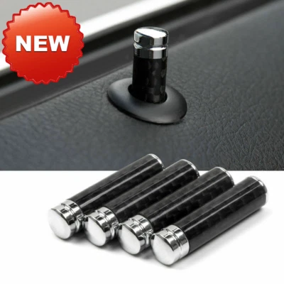 4x Carbon Fiber Aluminum Auto Interior Door Lock Pins Knob For BMW Accessories - Image 1 of 4